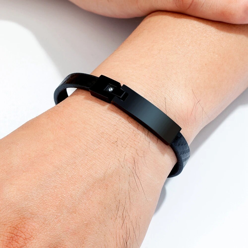 MODERN STEEL LEATHER BRACELET