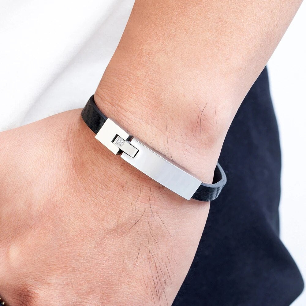 MODERN STEEL LEATHER BRACELET