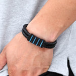 STRIPED LEATHER BRACELET - Vignette | WRIST ATTIRE