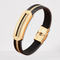 TWO-TIER RECTANGULAR DESIGN LEATHER BRACELET