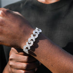 3-ROW DIAMOND CUBAN CHAIN BRACELET - 16MM - Vignette | WRIST ATTIRE