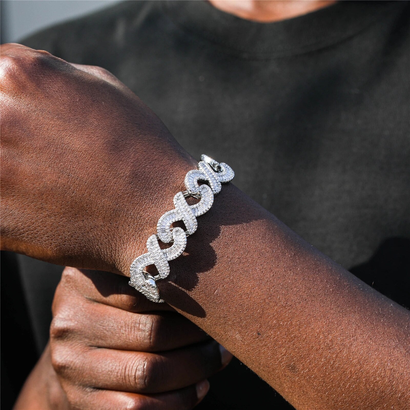 3-ROW DIAMOND CUBAN CHAIN BRACELET - 16MM