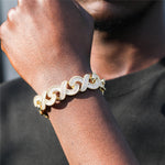 3-ROW DIAMOND CUBAN CHAIN BRACELET - 16MM - Vignette | WRIST ATTIRE