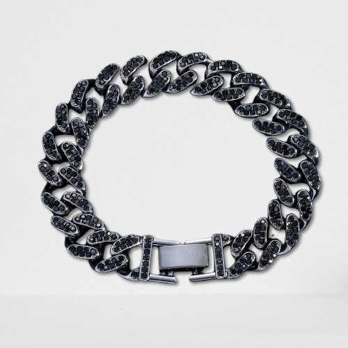 BLACK DIAMOND CUBAN LINK BRACELET - 13MM