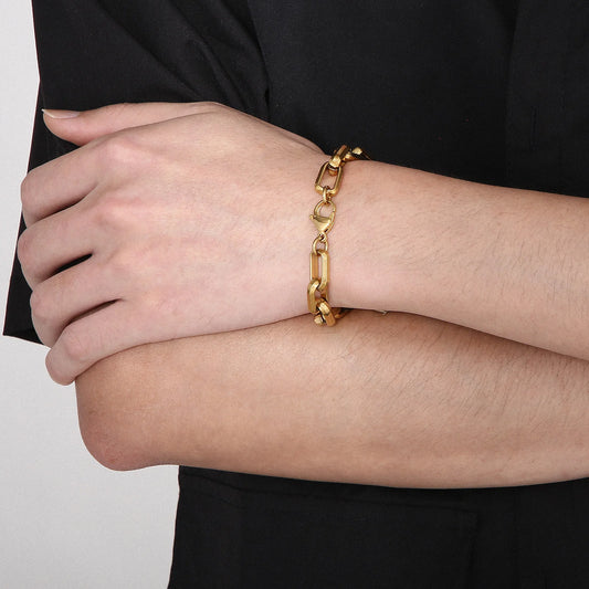 GOLD CHAIN BRACELET - 9MM