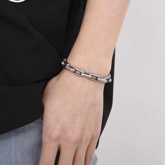 SILVER CHAIN BRACELET - 9MM