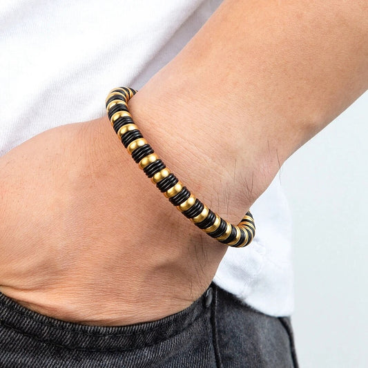 STEEL BRAIDED WRAP LEATHER BRACELET