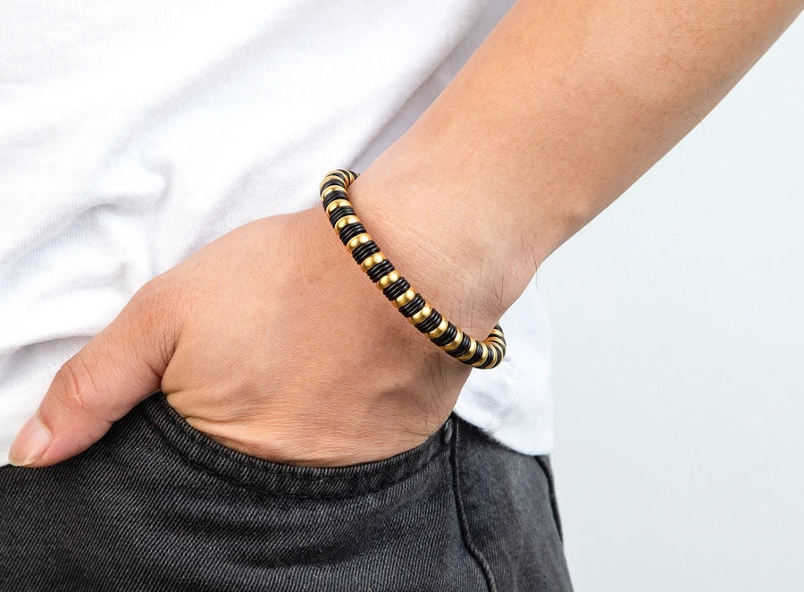 STEEL BRAIDED WRAP LEATHER BRACELET