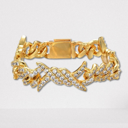 THORNS DIAMOND CUBAN LINK BRACELET - 19MM