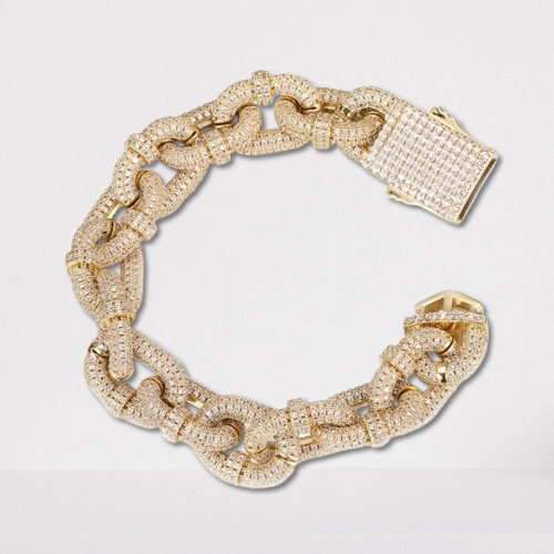 TWISTED ROPE CHAIN DIAMOND BRACELET - 17MM